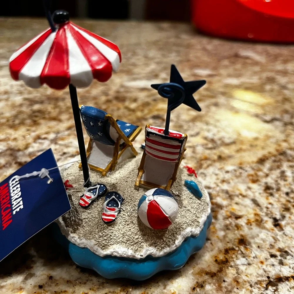NWT patriotic card holder beach scene - Picture 4 of 6